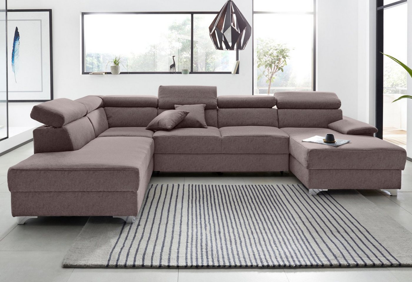 DOMO collection Wohnlandschaft Mira, inklusive Kopfteilverstellung für mehr Wohlfühlkomfort, U-Form, wahlweise mit Bettfunktion und Bettkasten, elegant und modern DOMO collection Wohnlandschaft Mira, inklusive Kopfteilverstellung für mehr Wohlfühlkomfort, U-Form, wahlweise mit Bettfunktion und Bettkasten, elegant und modern von DOMO collection