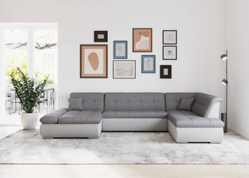 DOMO collection Wohnlandschaft Moric U-Form auch in Cord, im XXL-Format, wahlweise mit Bettfunktion und Armlehnenverstellung von DOMO collection