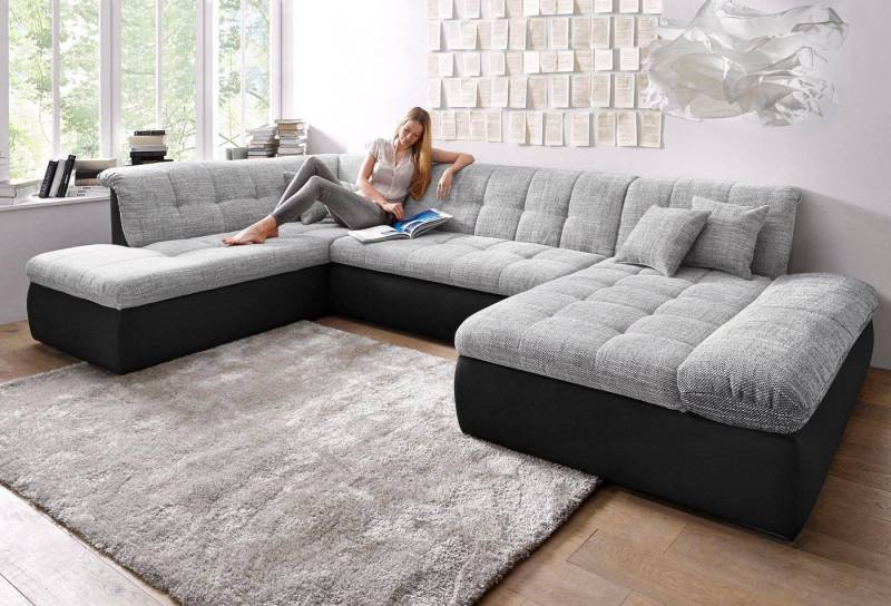 DOMO collection Wohnlandschaft Moric U-Form auch in Cord, im XXL-Format, wahlweise mit Bettfunktion und Armlehnenverstellung von DOMO collection