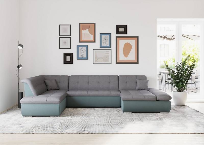 DOMO collection Wohnlandschaft Moric U-Form auch in Cord, im XXL-Format, wahlweise mit Bettfunktion und Armlehnenverstellung von DOMO collection