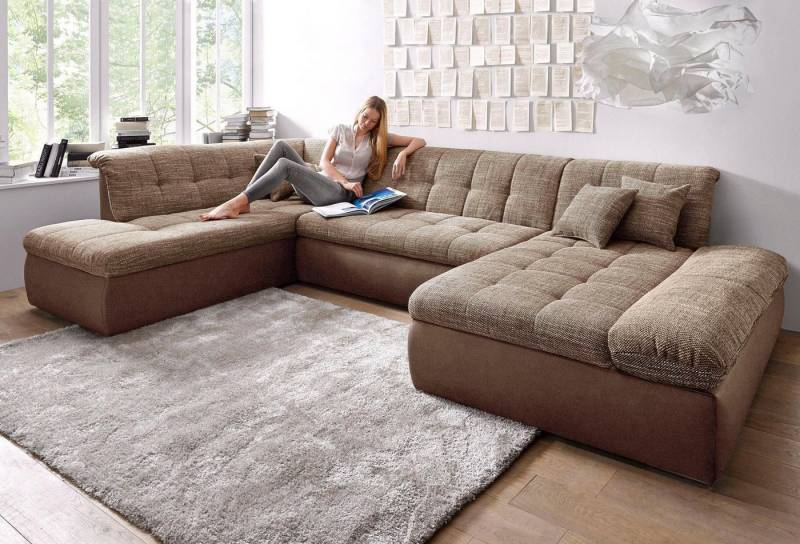DOMO collection Wohnlandschaft Moric U-Form auch in Cord, im XXL-Format, wahlweise mit Bettfunktion und Armlehnenverstellung von DOMO collection