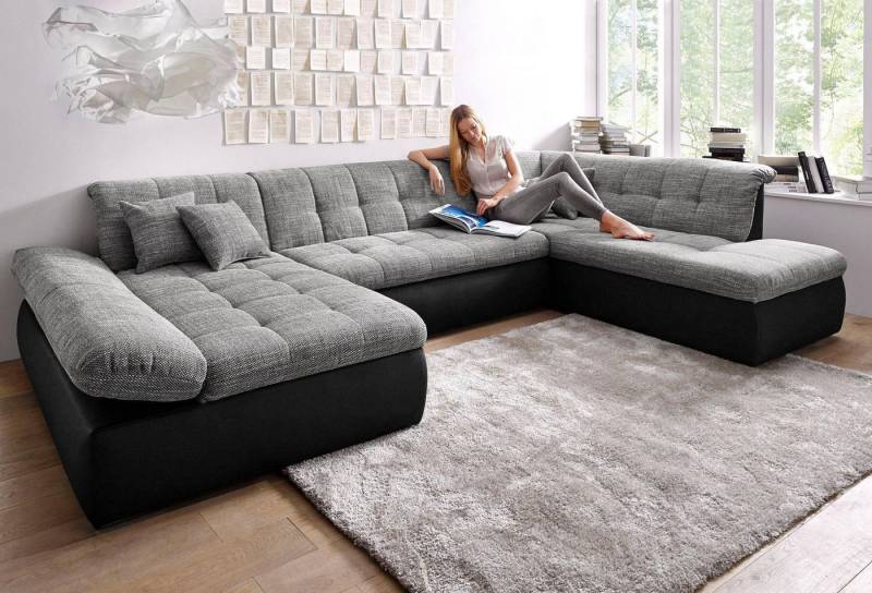 DOMO collection Wohnlandschaft Moric U-Form auch in Cord, im XXL-Format, wahlweise mit Bettfunktion und Armlehnenverstellung von DOMO collection