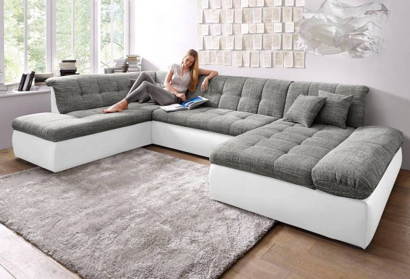 DOMO collection Wohnlandschaft Moric U-Form auch in Cord, im XXL-Format, wahlweise mit Bettfunktion und Armlehnenverstellung von DOMO collection