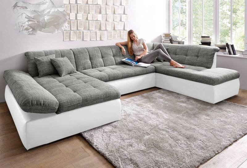 DOMO collection Wohnlandschaft Moric U-Form auch in Cord, im XXL-Format, wahlweise mit Bettfunktion und Armlehnenverstellung von DOMO collection