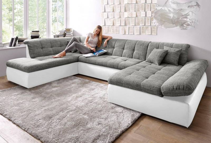 DOMO collection Wohnlandschaft Moric U-Form auch in Cord, im XXL-Format, wahlweise mit Bettfunktion und Armlehnenverstellung von DOMO collection