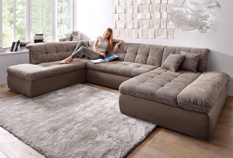 DOMO collection Wohnlandschaft Moric U-Form auch in Cord, im XXL-Format, wahlweise mit Bettfunktion und Armlehnenverstellung von DOMO collection
