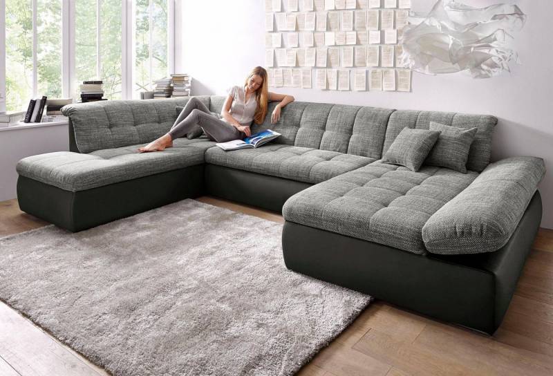 DOMO collection Wohnlandschaft Moric U-Form auch in Cord, im XXL-Format, wahlweise mit Bettfunktion und Armlehnenverstellung von DOMO collection