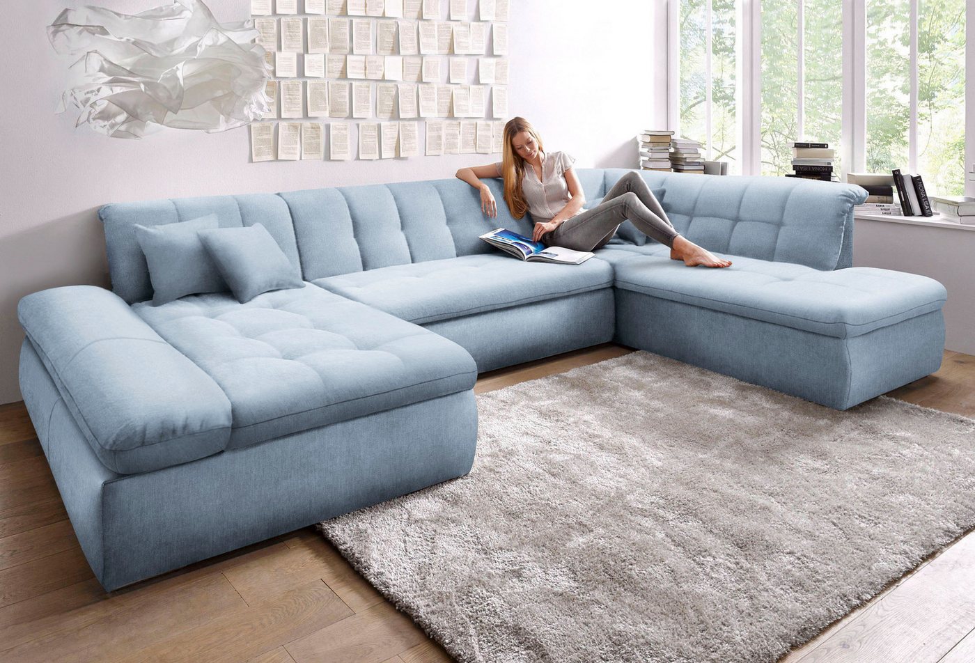 DOMO collection Wohnlandschaft Moric Luxus incl. Zierkissen, U-Form, bis 140kg pro Sitzplatz belastbar, XXL B/T/H: 353/216/80 cm DOMO collection Wohnlandschaft Moric Luxus incl. Zierkissen, U-Form, bis 140kg pro Sitzplatz belastbar, XXL B/T/H: 353/216/80 cm von DOMO collection