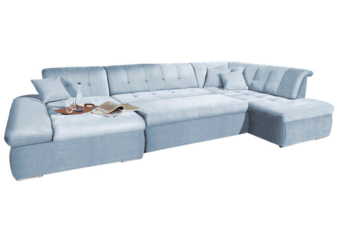 DOMO collection Wohnlandschaft NMoric im XXL-Format, B/T/H: 353/216/80 cm, incl. Zierkissen U-Form, wahlweise mit Bettfunktion und Armlehnenverstellung DOMO collection Wohnlandschaft NMoric im XXL-Format, B/T/H: 353/216/80 cm, incl. Zierkissen U-Form, wahlweise mit Bettfunktion und Armlehnenverstellung von DOMO collection