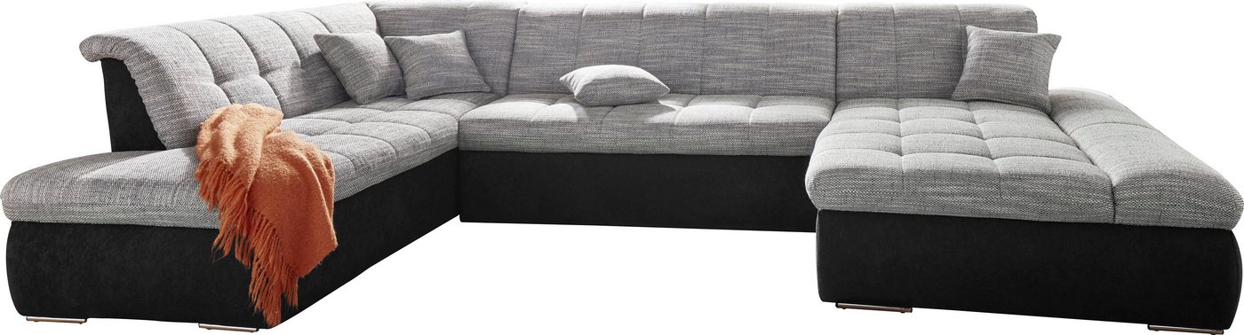 DOMO collection Wohnlandschaft PB Moric wahlweise mit Bettfunktion und Armteilverstellung, Schlafsofa, XXL-Format B/T/H: 353/216/80 cm, feine Steppung, incl. Zierkissen von DOMO collection