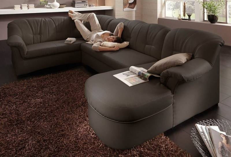 DOMO collection Wohnlandschaft Papenburg, zeitlose Rückensteppung, elegante Formensprache, U-Form, in großer Farbvielfalt, wahlweise mit Bettfunktion von DOMO collection