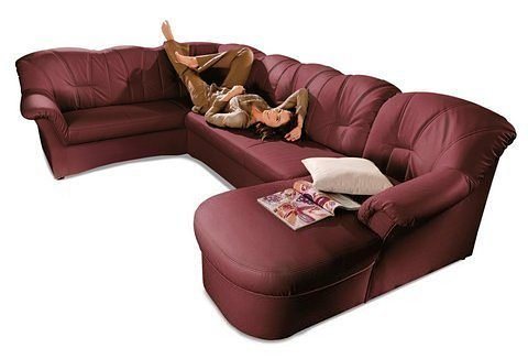 DOMO collection Wohnlandschaft Papenburg, zeitlose Rückensteppung, elegante Formensprache, U-Form, in großer Farbvielfalt, wahlweise mit Bettfunktion von DOMO collection