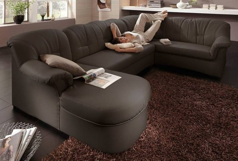 DOMO collection Wohnlandschaft Papenburg, zeitlose Rückensteppung, elegante Formensprache, U-Form, in großer Farbvielfalt, wahlweise mit Bettfunktion von DOMO collection