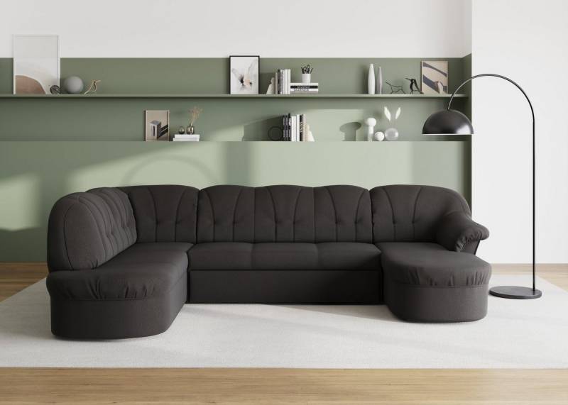 DOMO collection Wohnlandschaft Pegnitz, zeitlos und modern, mit attraktiver Rückensteppung, U-Form, wahlweise mit Bettfunktion von DOMO collection