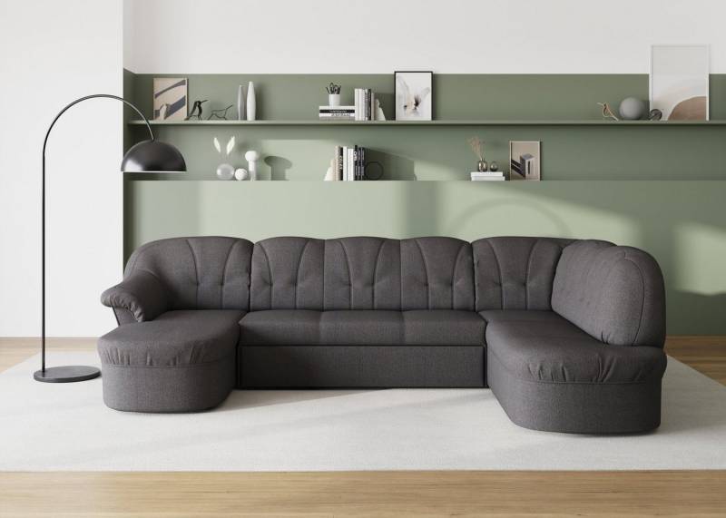 DOMO collection Wohnlandschaft Pegnitz, zeitlos und modern, mit attraktiver Rückensteppung, U-Form, wahlweise mit Bettfunktion von DOMO collection