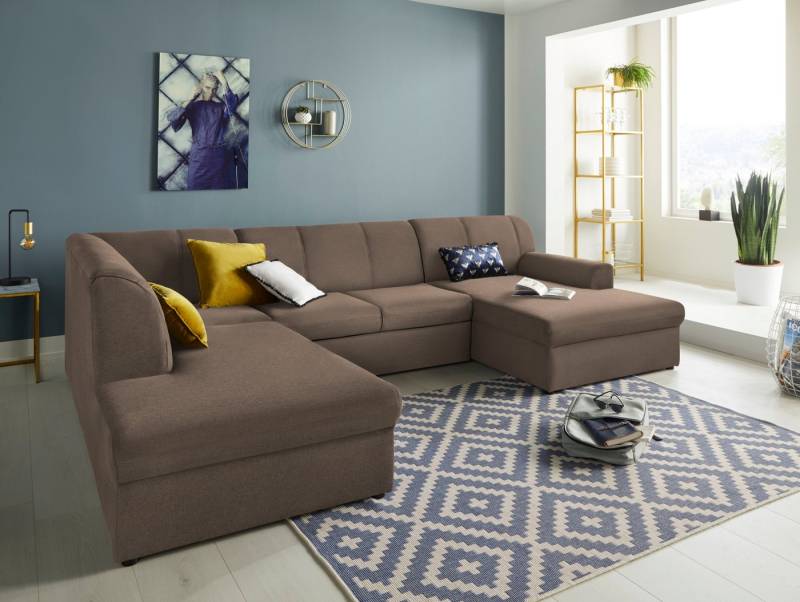 DOMO collection Wohnlandschaft Topper, elegant und zeitlos, komfortabel, U-Form, wahlweise mit Bettfunktion von DOMO collection