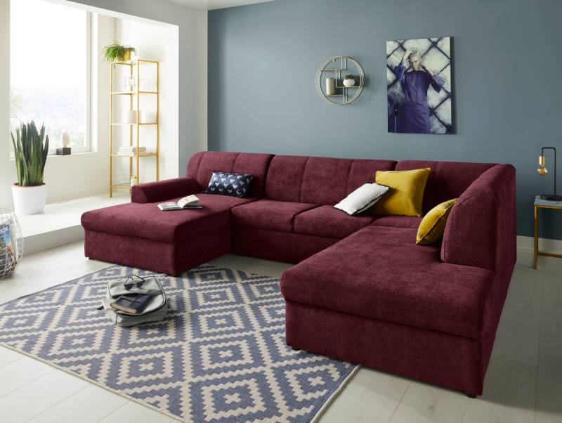 DOMO collection Wohnlandschaft Topper, elegant und zeitlos, komfortabel, U-Form, wahlweise mit Bettfunktion von DOMO collection
