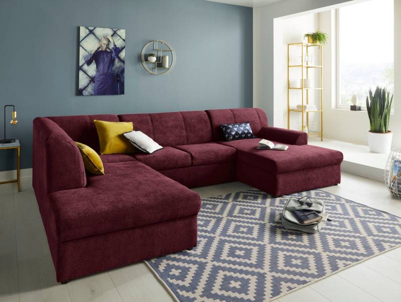 DOMO collection Wohnlandschaft Topper, elegant und zeitlos, komfortabel, U-Form, wahlweise mit Bettfunktion von DOMO collection