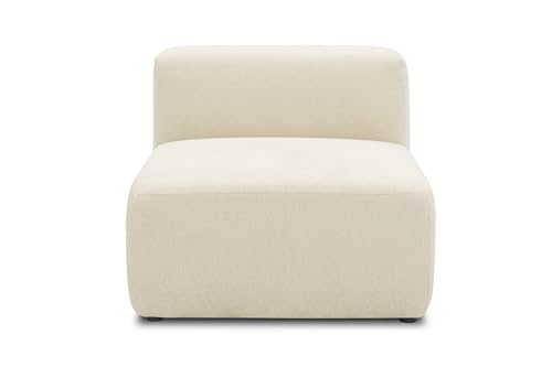 DOMO. collection Sessel Adrian, Modul-Sofa, Polsterhocker mit Rückenlehne, Modul-Couch, Einzel-Element, kombinierbar, Polstersessel, 85 x 108 x 69 cm (BxTxH), creme von DOMO. collection
