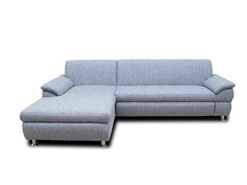 DOMO. Collection Ecksofa Bounty | Schlaffunktion L-Form Sofa | 266 x 172 x 82 cm | Eckcouch Schlafsofa mit Bett in grau von DOMO. collection