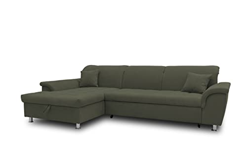 DOMO. Collection Ecksofa Franzi, Couch in L-Form, Sofa, Eckcouch mit Rückenfunktion Polsterecke, Dunkelgrün, 279x162x81 cm von DOMO. collection
