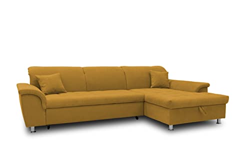 DOMO. Collection Ecksofa Franzi, Couch in L-Form, Sofa, Eckcouch mit Rückenfunktion Polsterecke, GELB, 279x162x81 cm von DOMO. collection