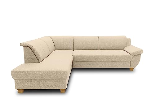 DOMO. collection Ecksofa Panama, klassisches Ecksofa in L-Form, Eckcouch, Sofa Couch, Ecke 254 x 186 cm, in beige von DOMO. collection