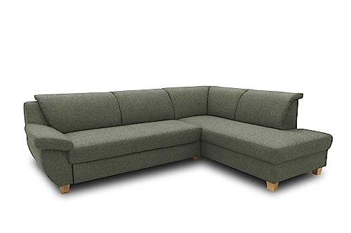 DOMO. Collection Ecksofa Panama, klassisches Ecksofa in L-Form, Eckcouch, Sofa Couch, Ecke 254 x 186 cm in grün von DOMO. collection