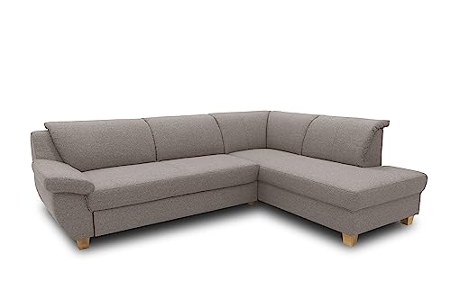 DOMO. Collection Ecksofa Panama, klassisches Ecksofa in L-Form, Eckcouch, Sofa Couch, Ecke mit Schlaffunktion 254 x 186 cm in taupe von DOMO. collection