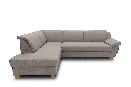 DOMO. Collection Ecksofa Panama, klassisches Ecksofa in L-Form, Eckcouch, Sofa Couch, Ecke mit Schlaffunktion 254 x 186 cm in taupe von DOMO. collection