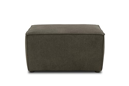 Domo. Collection Hocker Portland, Polsterhocker, Microfaser, Einzelhocker, Beistellhocker, 80 x 60 43 cm in schlamm von DOMO. collection