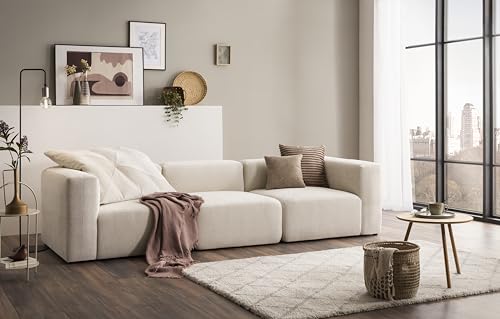 DOMO.Collection Modulsofa Adrian, 3 Sitzer aus drei Modulen, 3 Couch, Sofa, Modul, 301 cm in creme von DOMO. collection