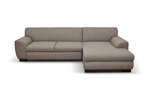 DOMO. Collection Nika Eckcouch in L-Form, Sofa Eckgarnitur, Moderne Polsterecke, Ecksofa, braun, 277x156x78 cm von DOMO. collection