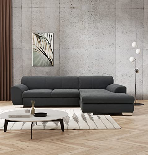 DOMO. Collection Nika Eckcouch in L-Form, Sofa Eckgarnitur, Moderne Polsterecke, Ecksofa, grau, 277x156x78 cm von DOMO. collection