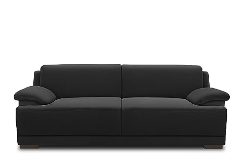 DOMO. collection Sofa Telos, 3-Sitzer Boxspringsofa, 3er Sofa mit Boxspringfederung, zeitlose Couch mit breiten Armlehnen, Polstergarnitur 218 x 96 x 80 cm (BxTxH), anthrazit von DOMO. collection