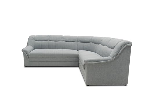 DOMO. Collection| Ecksofa Berlin | zeitlose Couch mit hochwertiger Ferderkern-Polsterung | L-Form in silber von DOMO. collection