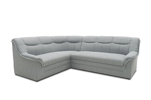 DOMO. collection Ecksofa Berlin, zeitlose Eckcouch mit Schlaffunktion und Federkern-Polsterung, Sofa in L-Form, Couch, 205 x 250 x 89 cm, silber von DOMO. collection