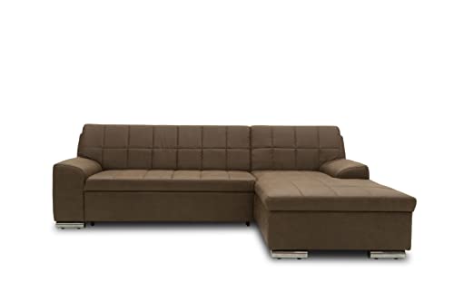 DOMO. Collection Juno Ecksofa | Eckcouch in L-Form | Sofa Polsterecke, moderne Eckgarnitur, braun, 241x150x80 cm von DOMO. collection