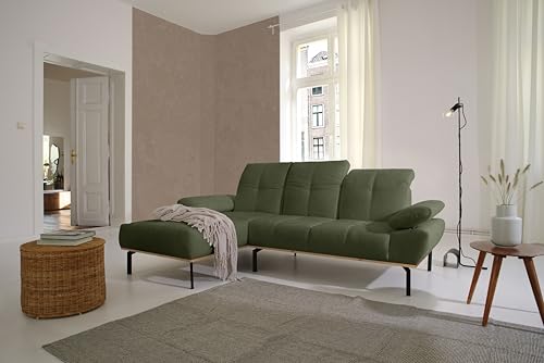 DOMO. Collection Ecksofa Pintado, Couch in L-Form mit Kopfstützenverstellung und verstellbare Armlehnen, Sofa, Polsterecke, Eckcouch, Polstergarnitur 242 x 170 x 87 cm (BxTxH), grün von DOMO. collection