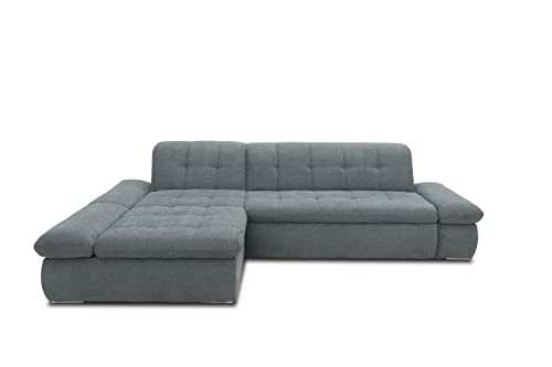 DOMO. Collection Moric Ecksofa / Eckcouch mit Bett / Sofa mit Schlaffunktion in L-Form Couch mit Armlehnfunktion/ 300x172x80 cm / Schlafsofa in Grau von DOMO. collection