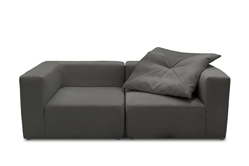 DOMO. collection Sofa Adrian, Modul-Sofa, 2-Sitzer aus Zwei Ecksesseln, Bigsofa, Modul-Couch, 2 Einzel-Polsterelemente, 2er Couch, 216 x 108 x 69 cm (BxTxH), dunkelgrau DOMO. collection Sofa Adrian, Modul-Sofa, 2-Sitzer aus Zwei Ecksesseln, Bigsofa, Modul-Couch, 2 Einzel-Polsterelemente, 2er Couch, 216 x 108 x 69 cm (BxTxH), dunkelgrau von DOMO. collection