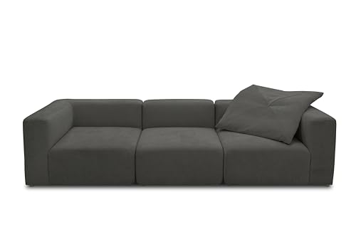 DOMO.Collection Modulsofa Adrian, 3 Sitzer aus DREI Modulen, 3 Couch, Sofa, Modul, 301 cm in dunkelgrau von DOMO. collection