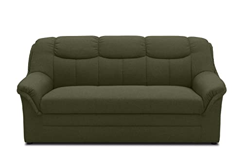 DOMO. collection Berlin Sofa, Klassische Couch, Polstergarnitur mit Federkern, grün, 3 Sitzer von DOMO. collection