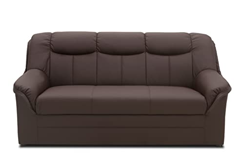 DOMO. Collection Sofa Berlin | klassische Polstergarnitur mit hochwertigem Federkern, 3 Sitzer, mokka von DOMO. collection