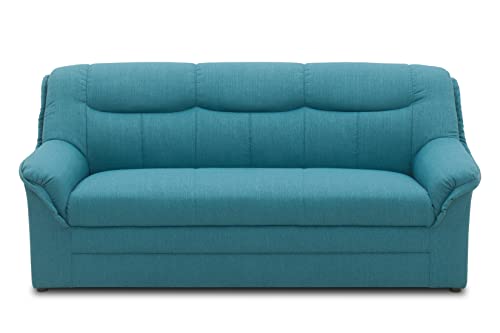 DOMO. Collection Sofa Berlin | klassische Polstergarnitur mit hochwertigem Federkern, 3 Sitzer, blau von DOMO. collection