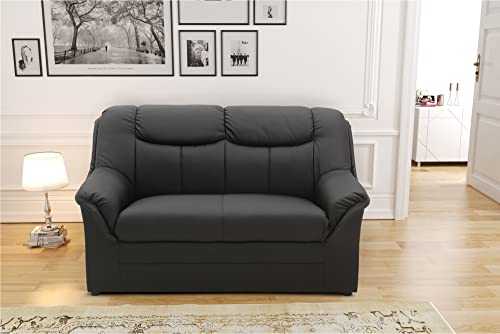 DOMO. Collection Sofa Berlin | klassische Polstergarnitur mit hochwertigem Federkern, 2 Sitzer, schwarz von DOMO. collection