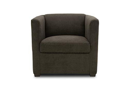 DOMO. collection Sessel Bob FK, kleiner Retro-Sessel mit Armlehnen und Federkern, Polstersessel, Cocktailsessel, Loungesessel, 73 x 75 x 69 cm (BxTxH), Webstoff in anthrazit von DOMO. collection