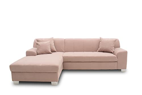 DOMO. Collection Capri Ecksofa | Eckcouch in L-Form, Polsterecke Sofa Garnitur, rosa, 239x152x75 cm von DOMO. collection