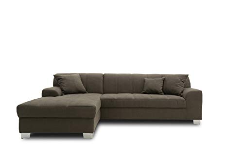 DOMO. Collection Capri Ecksofa | Eckcouch in L-Form mit Schlaffunktion, Polsterecke Schlafsofa, kaki, 239x152x75 cm von DOMO. collection