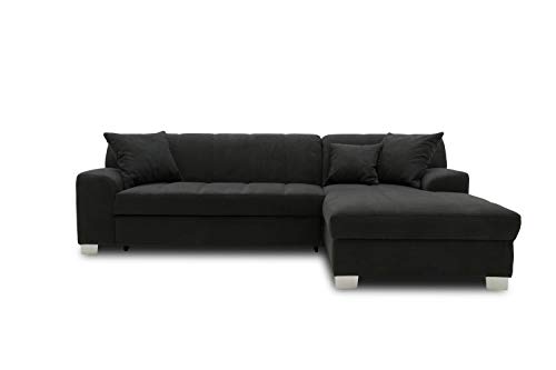 DOMO. collection Ecksofa Capri, Sofa in L-Form mit Schlaffunktion, Couch, Polsterecke, Eckcouch, Schlafsofa 239 x 152 x 75 cm (BxTxH), schwarz von DOMO. collection